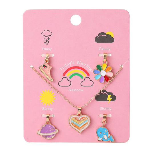 RETRO NECKLACE WITH EXTRA CHARMS