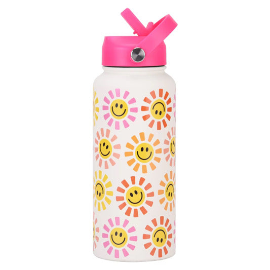 BIG KIDS GIRLS 1 L "SUNSHINE" STAINLESS STEEL WATER BOTTLE.