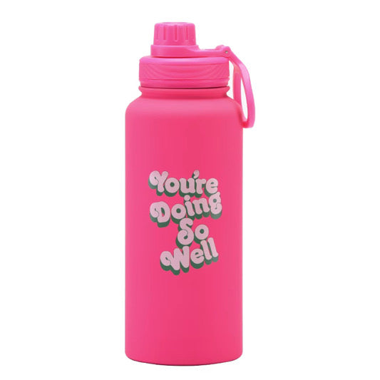 BIG KIDS GIRLS 1 L "MOTIVATIONAL" STAINLESS STEEL WATER BOTTLE.