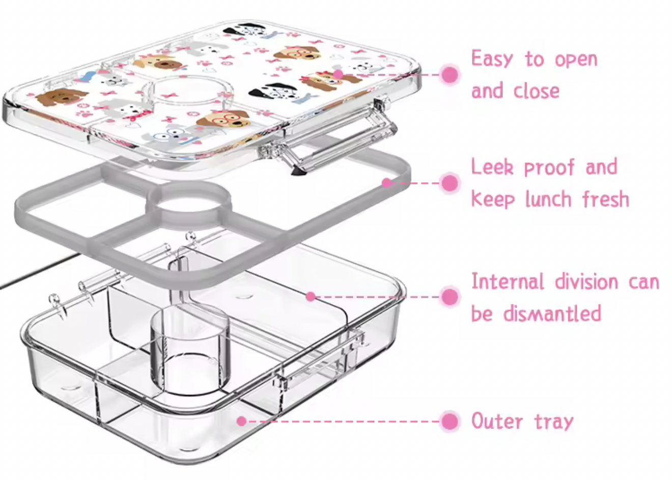 RAINBOW CLEAR BENTO LUNCHBOX