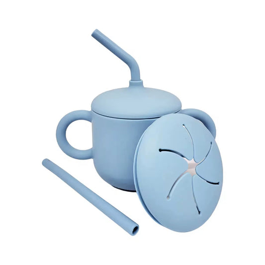 BPA FREE SILICONE CUP WITH STRAW