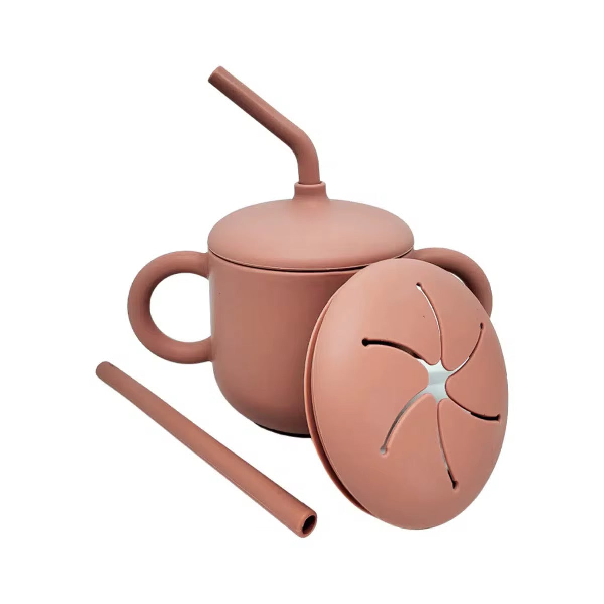 BPA FREE SILICONE CUP WITH STRAW