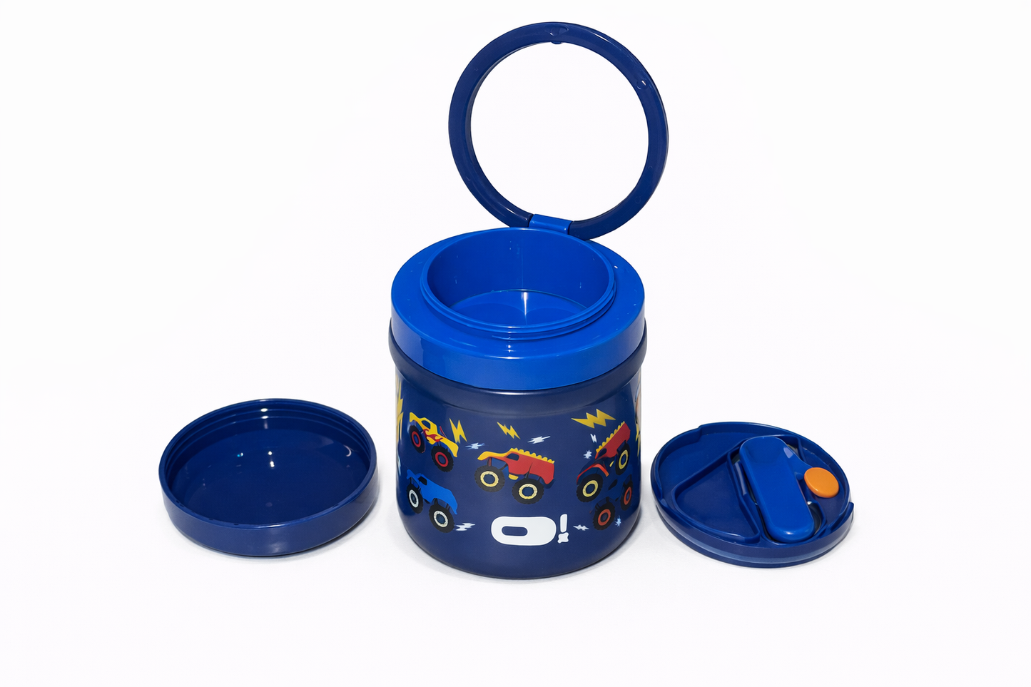 800 ML MONSTER TRUCKS STAINLESS FOOD JAR