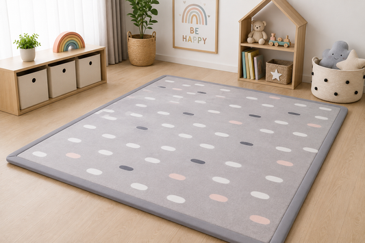 GREY&PINK DOTS JAPANES TATAMI RUG