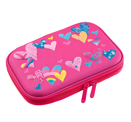 3D HEARTS THEMED 3 TIER PENCIL CASE