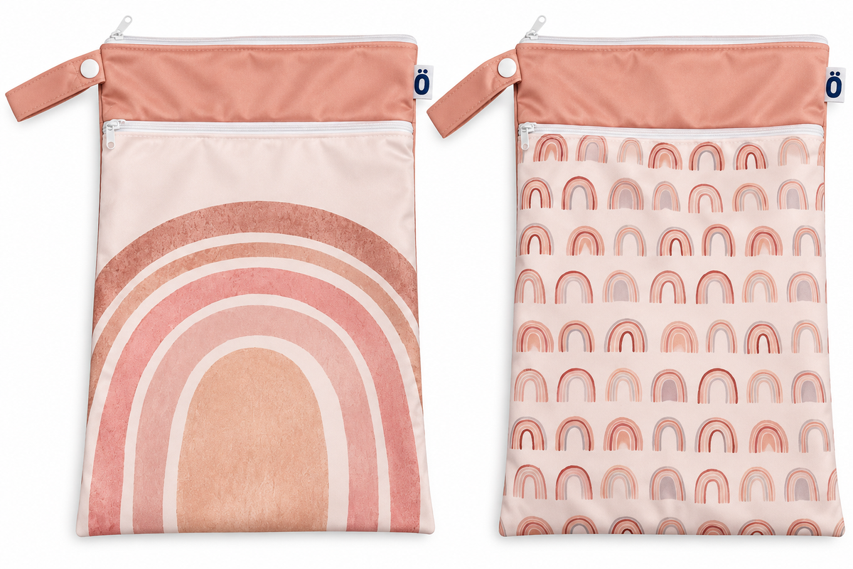 2 PIECES RAINBOW DOUBLE POCKET WET BAG 30*40 CM