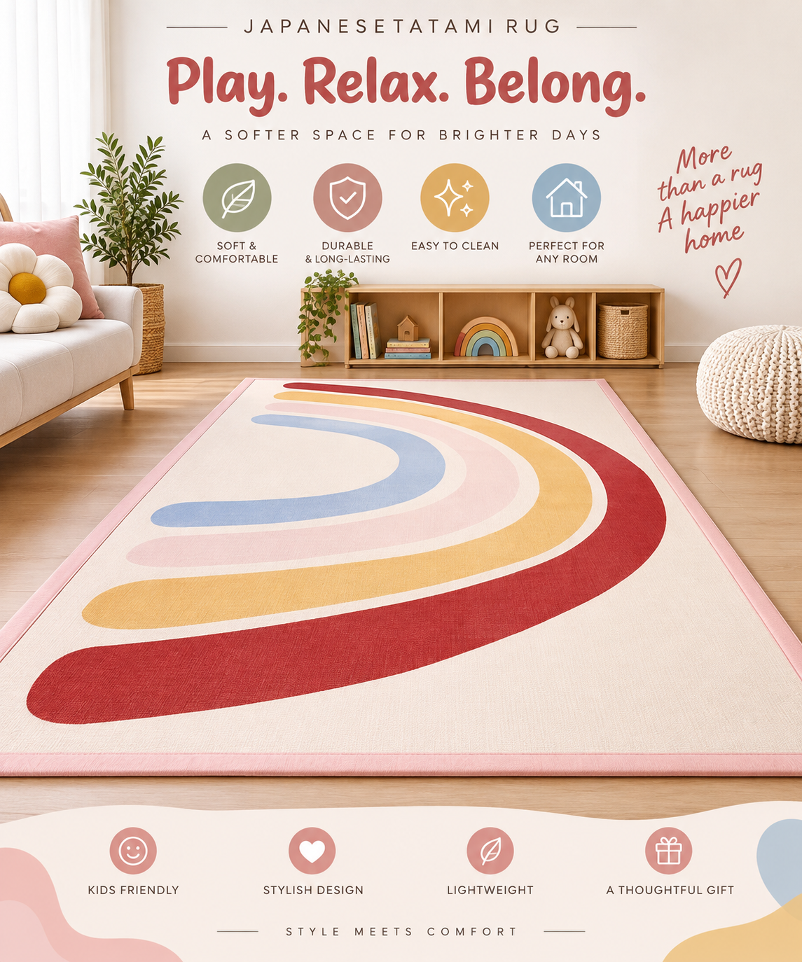 RAINBOW JAPANESE TATAMI RUG
