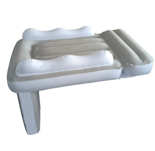 Inflatable airplane bed