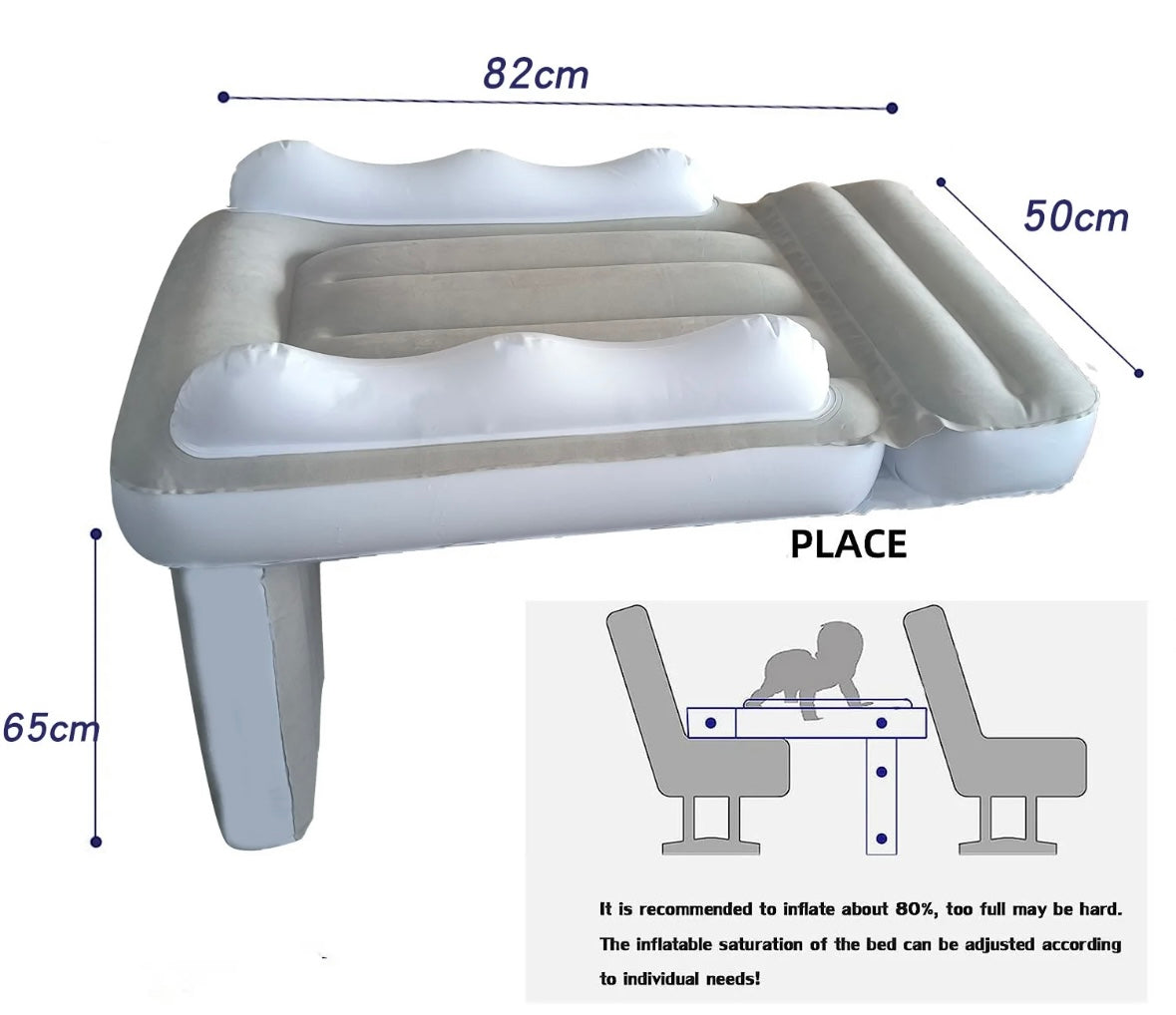 Inflatable airplane bed